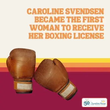 Caroline Svendsen became the first woman to receive her boxing license in 1975